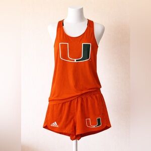Adidas University of Miami Hurricanes Women’s Running Tank Top and Shorts